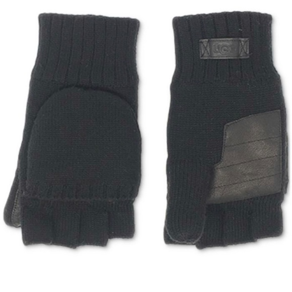 UGG Wool-Cashmere Flip Mittens w/ Faux Fur